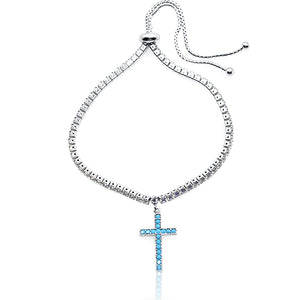 Blue Cross Silver 925 Bracelets