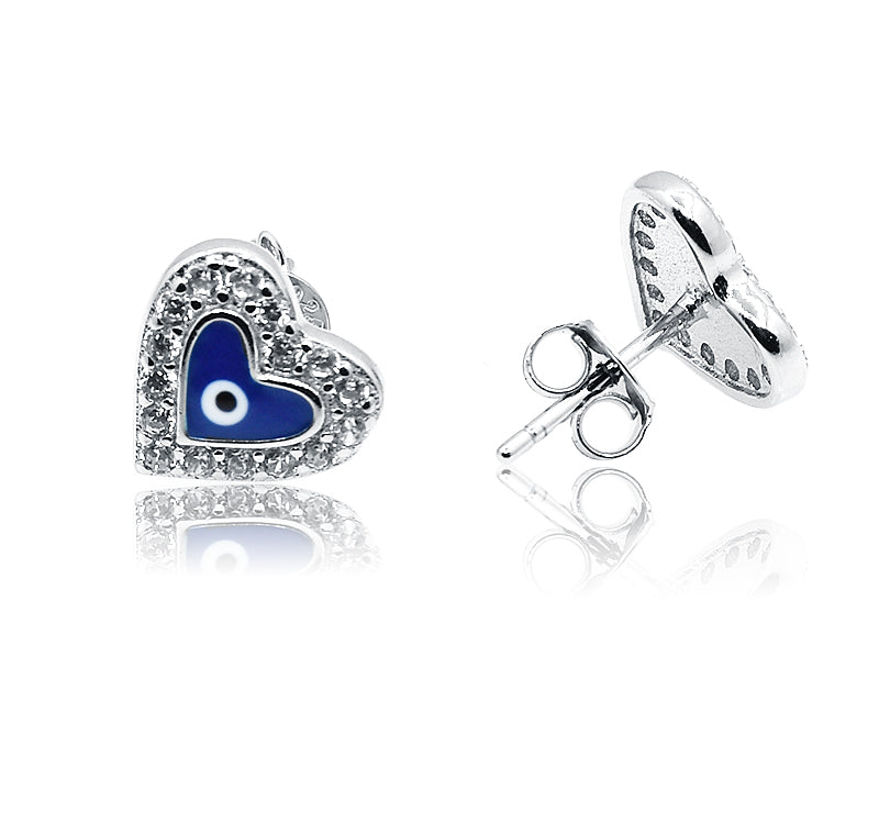 Blue Heart Silver 925 Studs