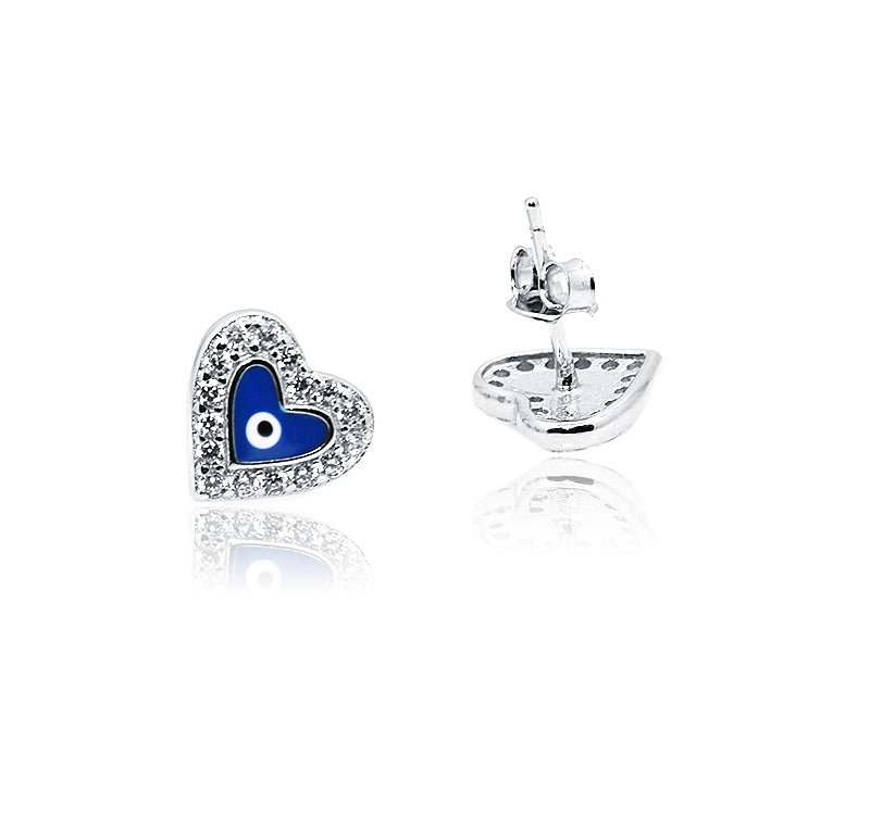 Blue Heart Silver 925 Studs