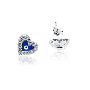 Blue Heart Silver 925 Studs