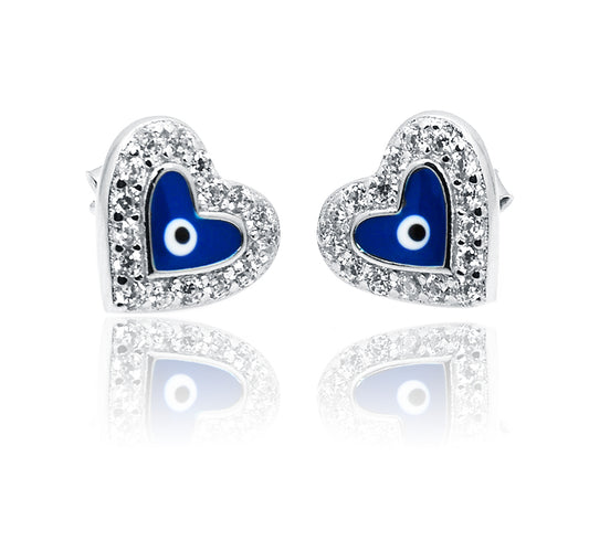 Blue Heart Silver 925 Studs