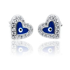 Blue Heart Silver 925 Studs