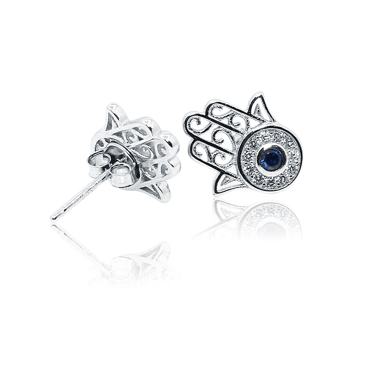 Blue Stone hand Silver 925 Studs