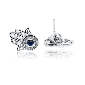 Blue Stone hand Silver 925 Studs