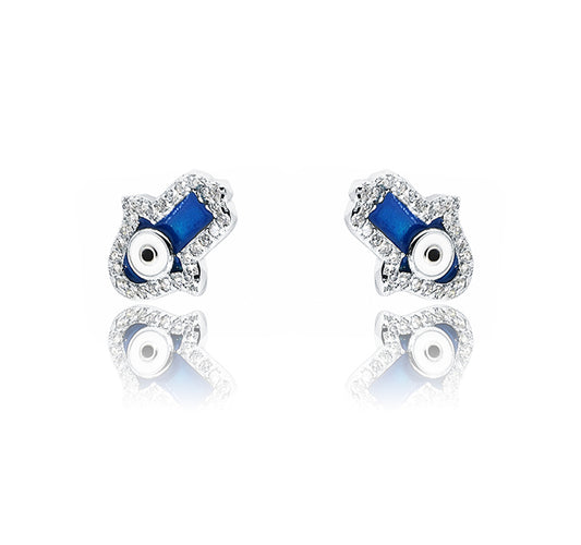 Blue Evil Eye Silver 925 Studs