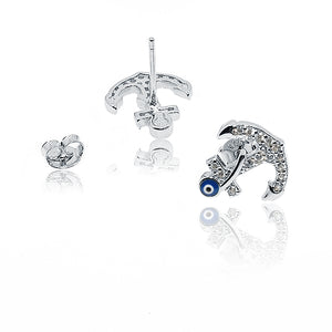 Anchor Evil Eye Silver 925 Studs