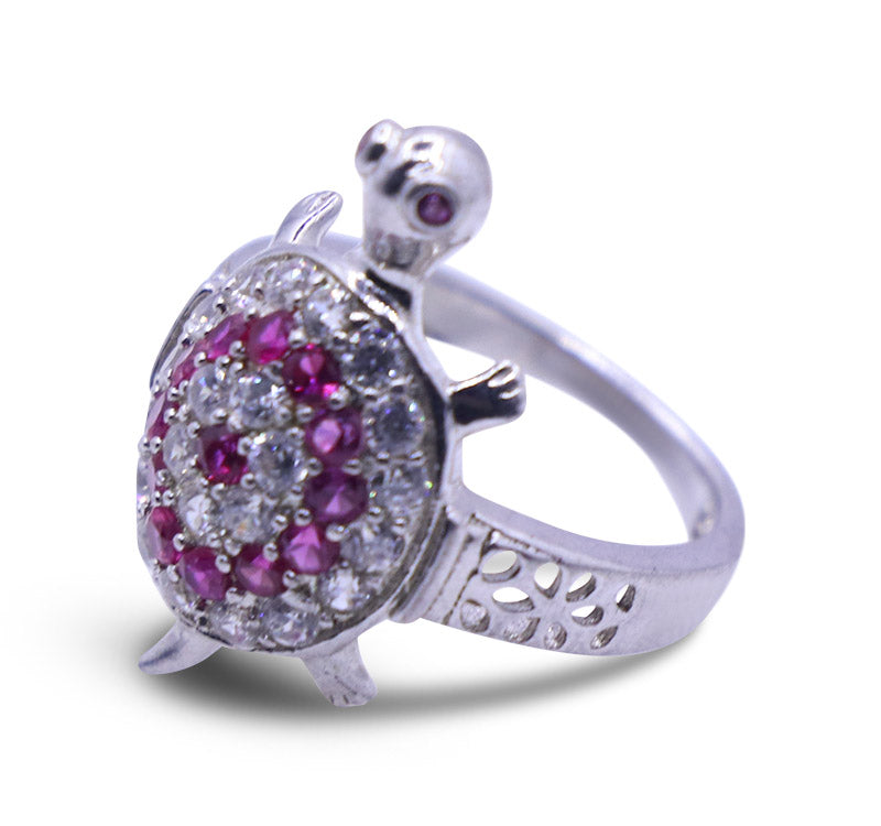 Kachua Pink and White Silver 925 Ring