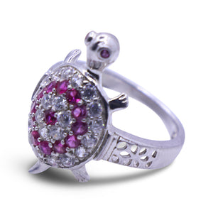 Kachua Pink and White Silver 925 Ring