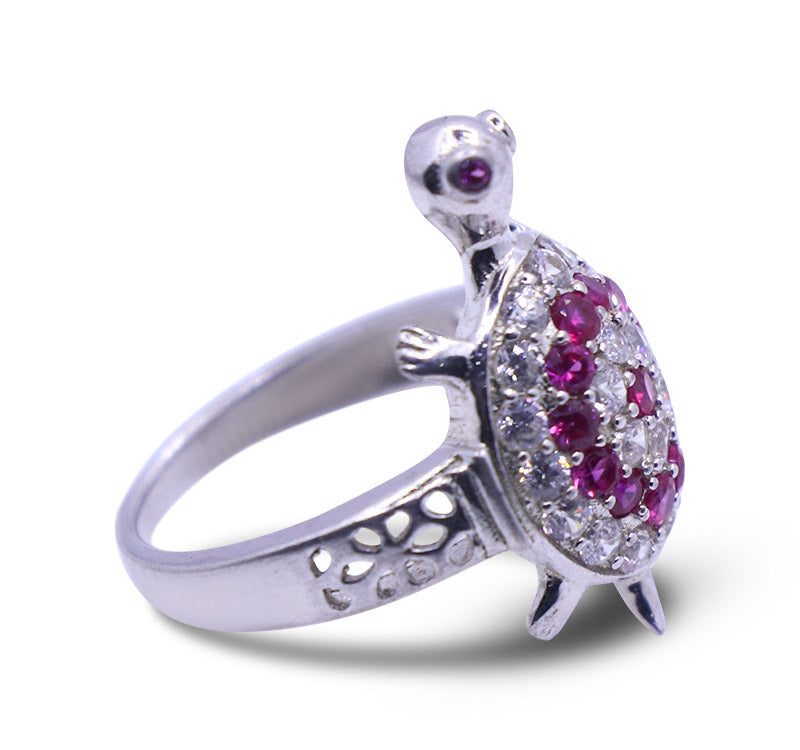 Kachua Pink and White Silver 925 Ring