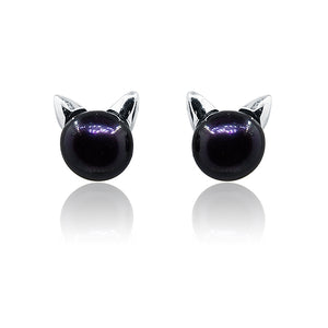 Miss Cat Pearl Silver 925 Studs