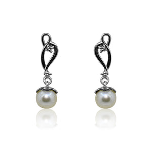 Snow white Pearl Silver 925 Earrings