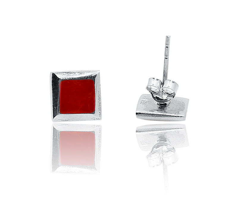 Aanvi Coral Red Silver 925 Earring