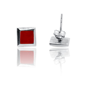 Aanvi Coral Red Silver 925 Earring