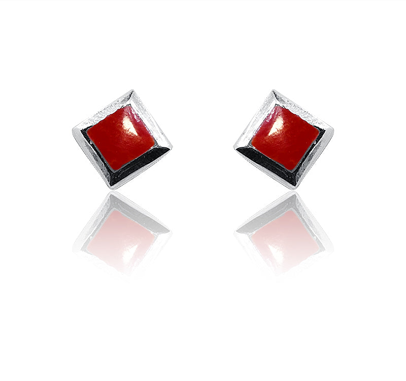 Aanvi Coral Red Silver 925 Earring