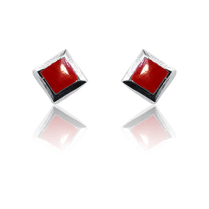 Aanvi Coral Red Silver 925 Earring