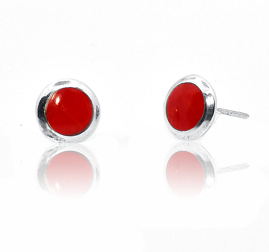 Irya Coral Red Silver 925 Studs