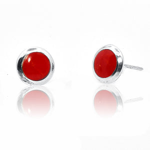 Irya Coral Red Silver 925 Studs