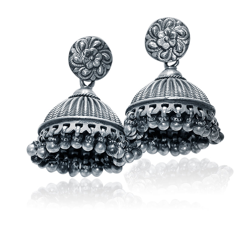 Falak Silver 925 Jhumka Earrings