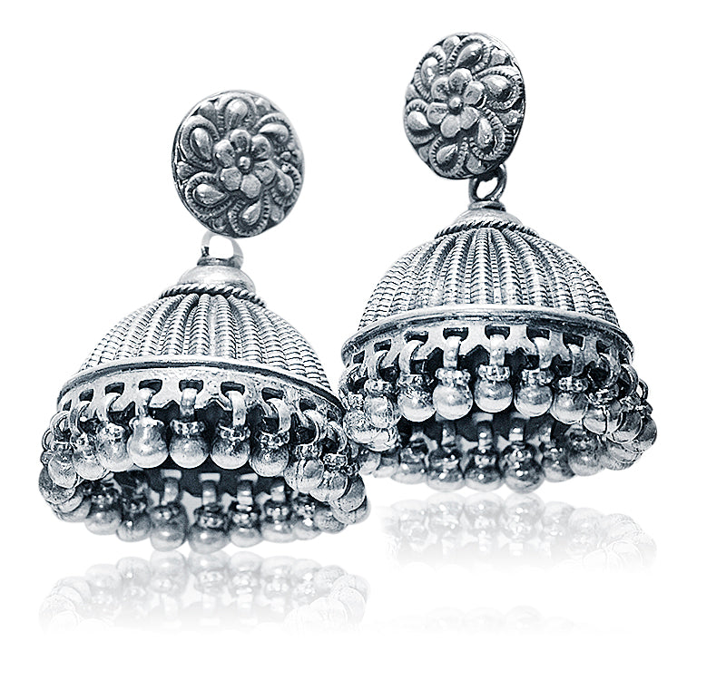 Falak Silver 925 Jhumka Earrings