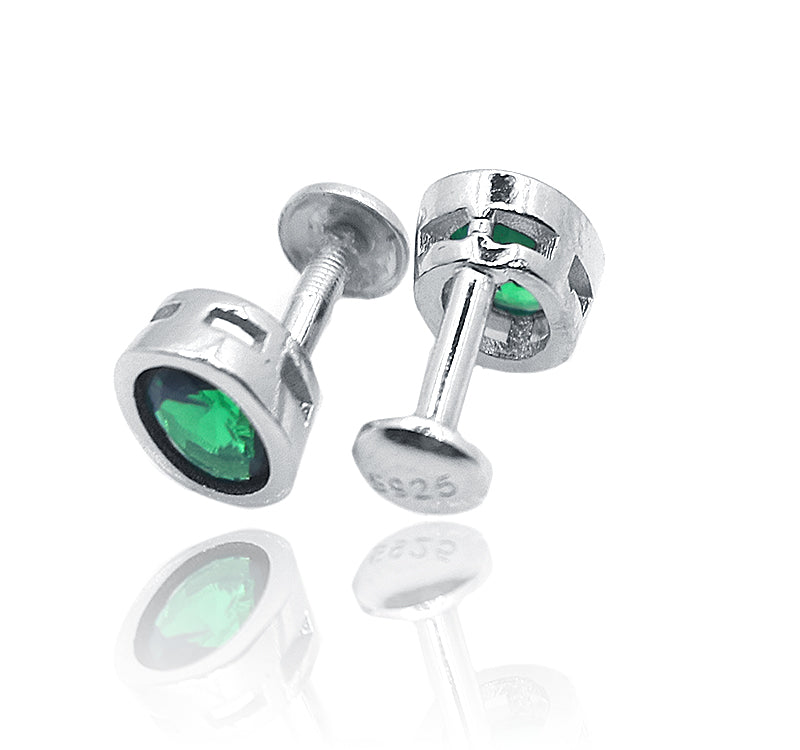 Fern Green Oval Silver 925 Studs