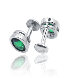 Fern Green Oval Silver 925 Studs