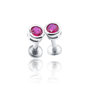 Cameo Pink Circle Silver 925 Studs