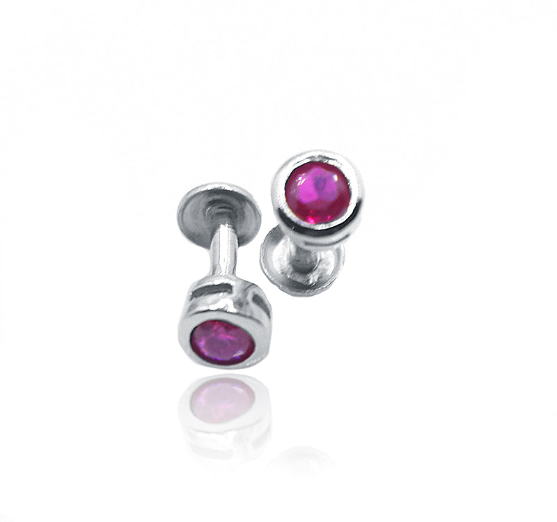 Cameo Pink Circle Silver 925 Studs