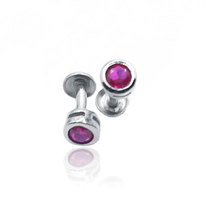 Cameo Pink Circle Silver 925 Studs