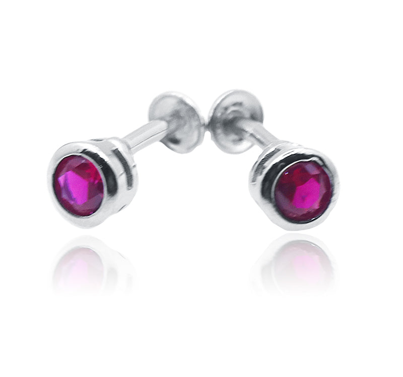 Cameo Pink Circle Silver 925 Studs