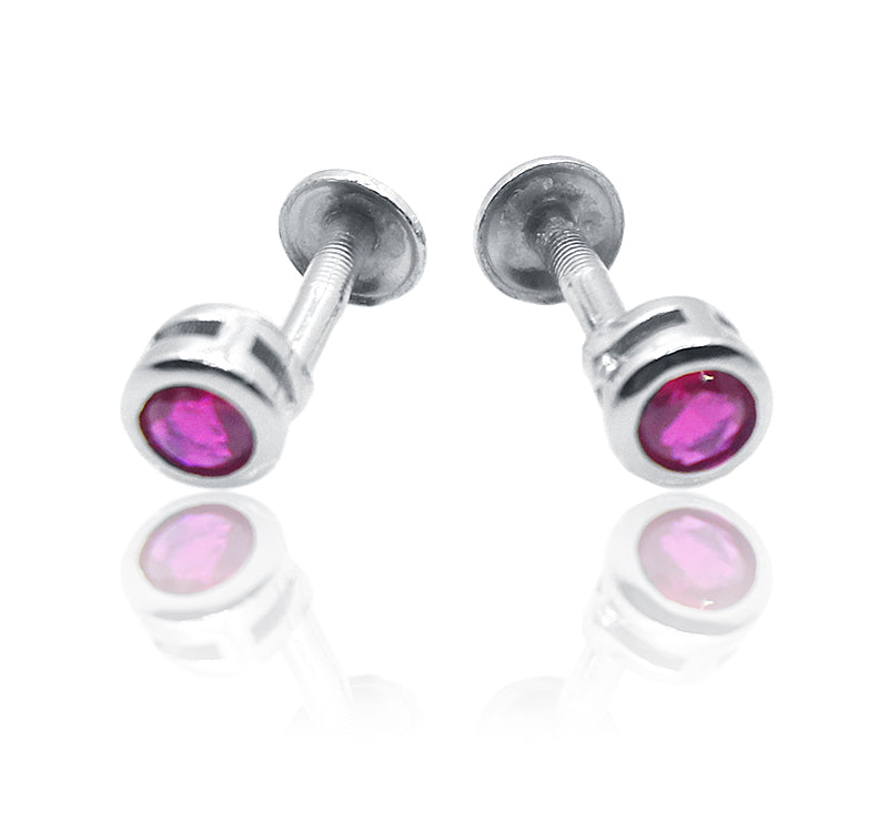 Cameo Pink Circle Silver 925 Studs