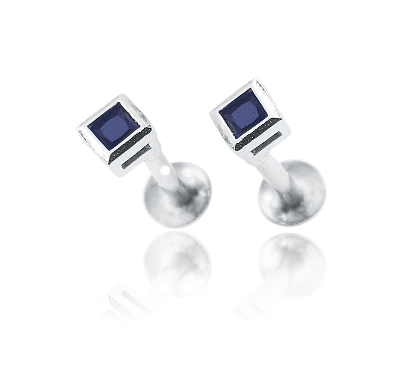 Piper Black Silver 925 Studs