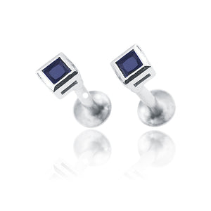 Piper Black Silver 925 Studs