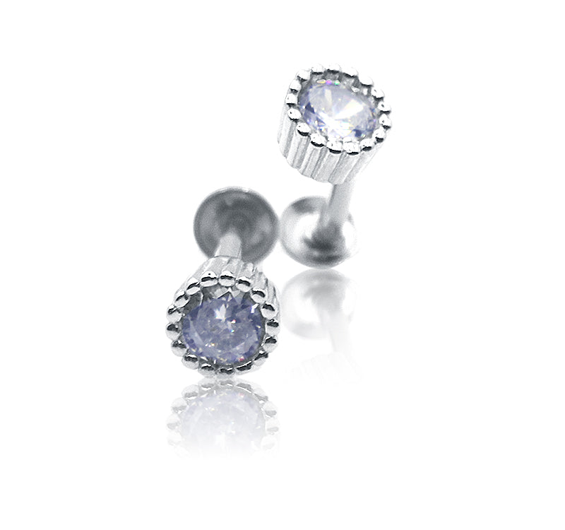 Allison White Silver 925 Studs