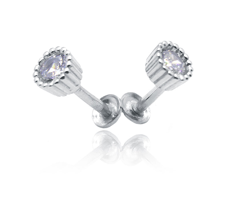 Allison White Silver 925 Studs