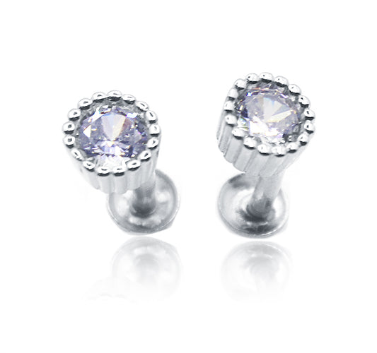 Allison White Silver 925 Studs