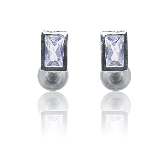 Leah White Silver 925 Studs