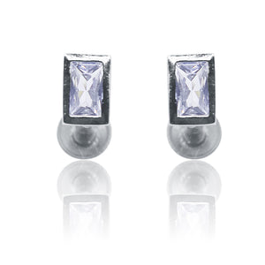 Leah White Silver 925 Studs