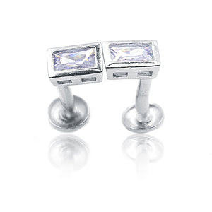 Leah White Silver 925 Studs