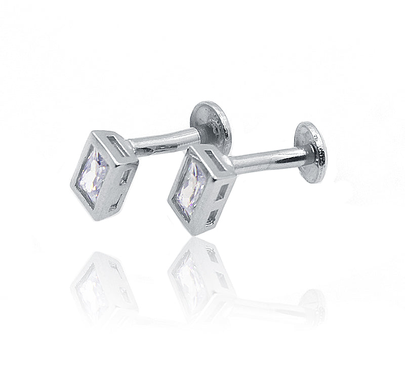 Leah White Silver 925 Studs