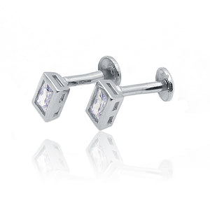 Leah White Silver 925 Studs