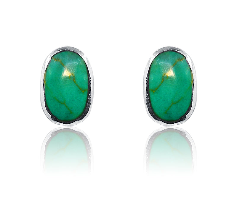 Dipti Turquoise Green Silver 925 Studs