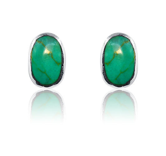 Dipti Turquoise Green Silver 925 Studs