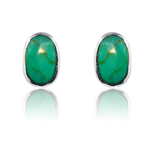 Dipti Turquoise Green Silver 925 Studs