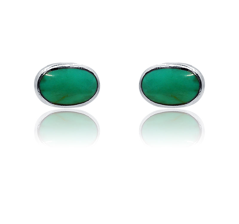 Dipti Turquoise Green Silver 925 Studs