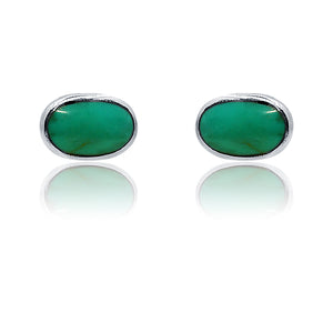 Dipti Turquoise Green Silver 925 Studs