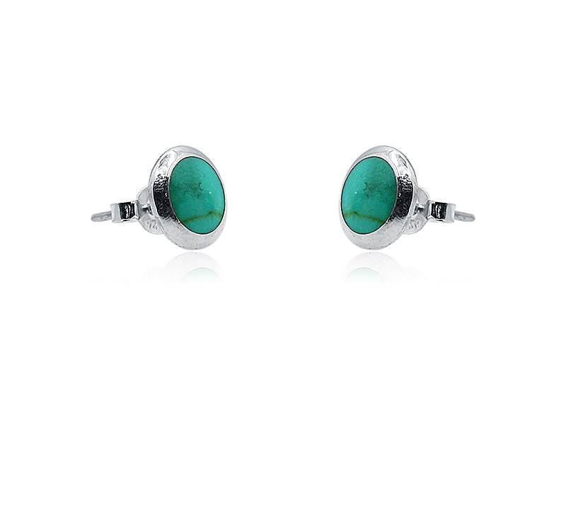 Garima Turquoise Green Silver 925 Studs