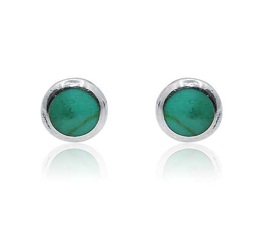 Garima Turquoise Green Silver 925 Studs