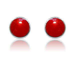 Deepa Coral Red Silver 925 Studs