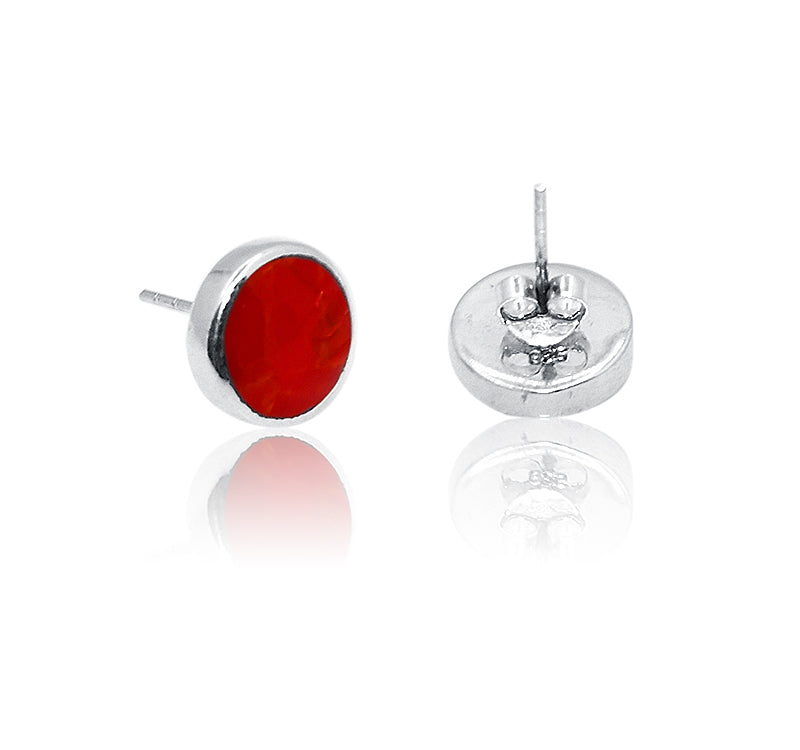 Deepa Coral Red Silver 925 Studs