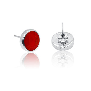 Deepa Coral Red Silver 925 Studs